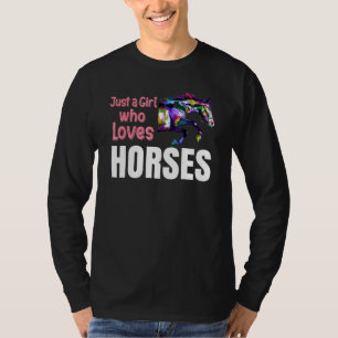 Equestrian Animal Women Just A Girl Who Loves Hors T-Shirt