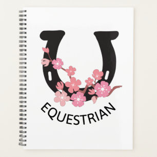 Equestrian beautiful design with floral horseshoe planner