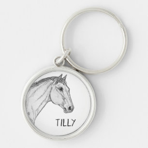 Equestrian Bridle Name Tag Keychain