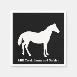 Equestrian Business Name White Horse Napkin