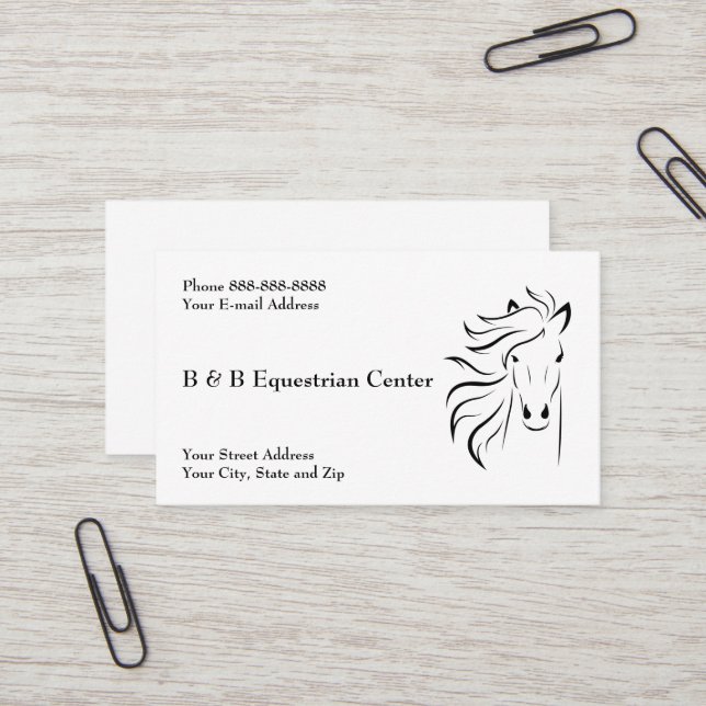 Equestrian Centre Business Card (Front/Back In Situ)