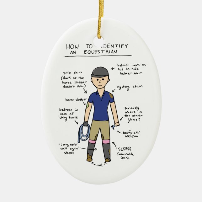 Equestrian Ceramic Tree Decoration (Front)