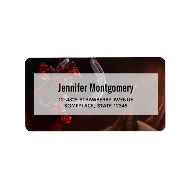 Equestrian Christmas Hanging Horseshoe  Label (Front)