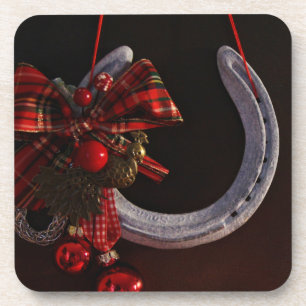 Equestrian Christmas Hanging Horseshoe Photo Coaster