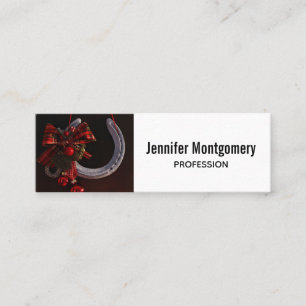 Equestrian Christmas Hanging Horseshoe Photo Mini Business Card