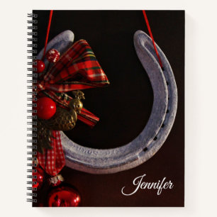 Equestrian Christmas Hanging Horseshoe Photo Notebook