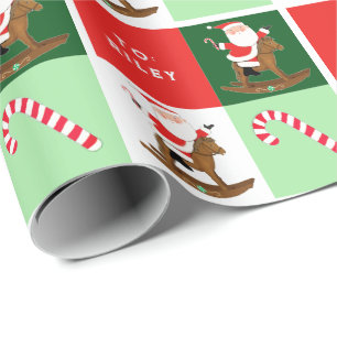 Equestrian Christmas Holiday Gift Wrapping Paper
