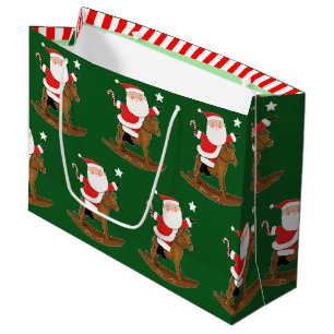 Equestrian Christmas Holiday Large Gift Bag