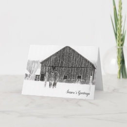 Equestrian Christmas Monochrome Holiday Horse