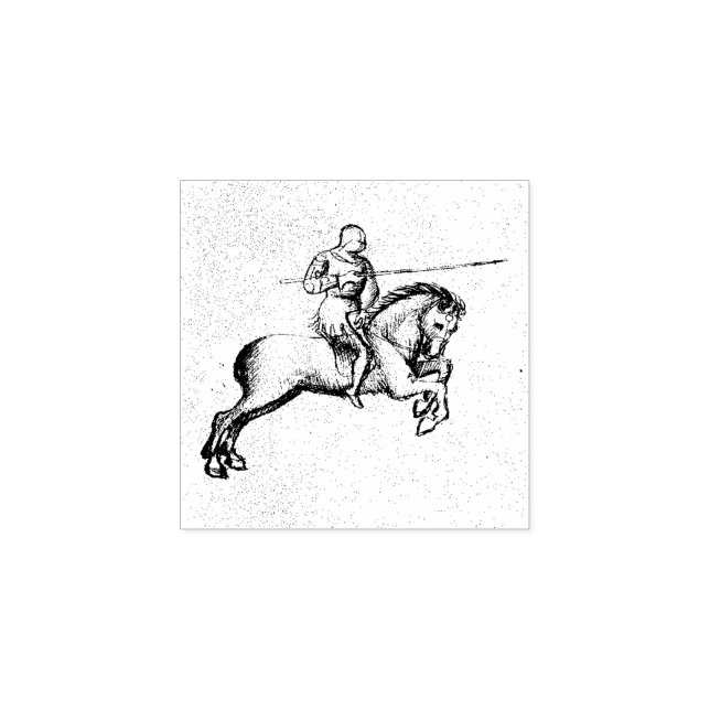 Equestrian Combat (Mediaeval Manuscript 1.4) Rubber Stamp (Imprint)