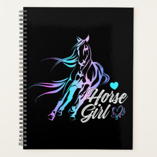 Equestrian Cowgirl Black Horseback Riding Horse  Planner