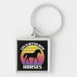 Equestrian Cowgirl Horseback Riding Western Horse Key Ring