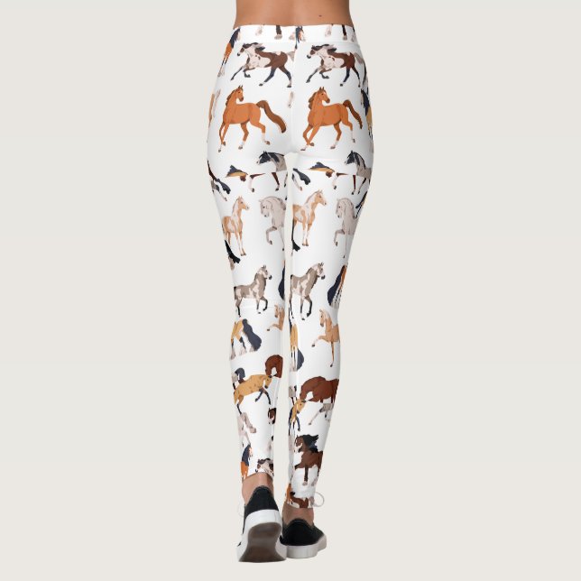 Equestrian Elegance All-Over Print Leggings (Back)