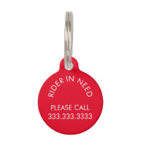 Equestrian Emergency Rider in Need Contact Tag 