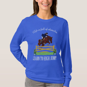 EQUESTRIAN ENGLISH JUMPING HORSE AND RIDER WOMEN'S T-Shirt