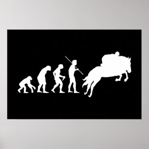 Equestrian Evolution from Man to Horseback Poster