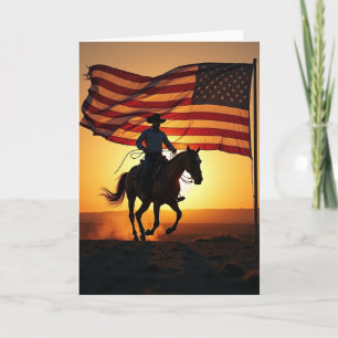 Equestrian Fathers Day Sunset Card