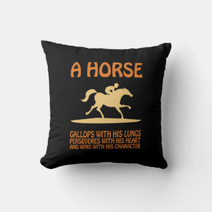 Equestrian Gift A Horse Gallops Cushion