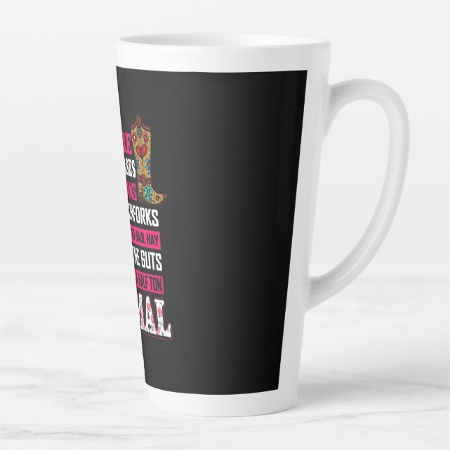 Equestrian Gift | Beware I Ride Horses Latte Mug (Right)