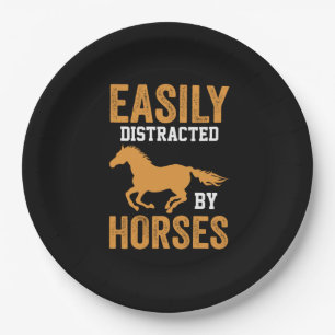 Equestrian Gift Easily Distracted By Equestrian Paper Plate