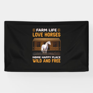Equestrian Gift Farm Life Love Horses Banner