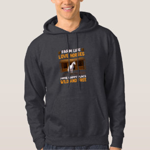 Equestrian Gift Farm Life Love Horses Hoodie
