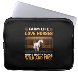 Equestrian Gift Farm Life Love Horses Laptop Sleeve