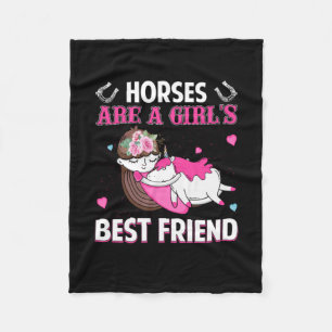 Equestrian Gift   Horses Are A Girl Best Friend Fleece Blanket
