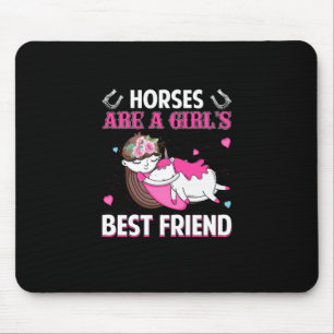 Equestrian Gift   Horses Are A Girl Best Friend Mouse Mat