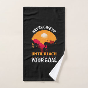 Equestrian Gift Never Give Up Until Reach Hand Towel