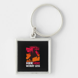 Equestrian Gift Ride More Worry Less Key Ring
