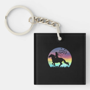 Equestrian Gift Vintage Awesome Horses Key Ring