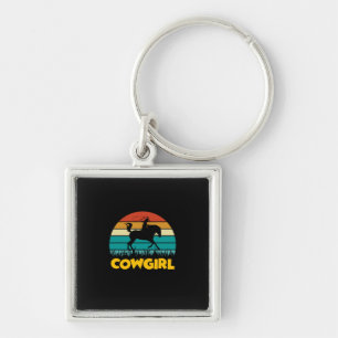 Equestrian Gift Vintage Cowgirl Key Ring