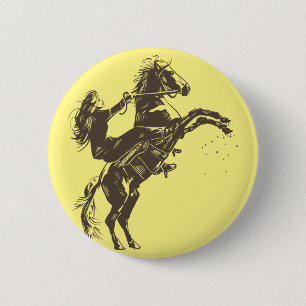 Equestrian Girl - Riding Horse 6 Cm Round Badge