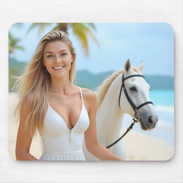 Equestrian Grace in Paradise Mouse Mat (Front)