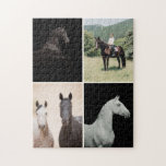 Equestrian Horse 4 Photo Collage Simple Custom Jigsaw Puzzle<br><div class="desc">Celebrate your love for horses with this Equestrian Horse 4 Photo Collage custom jigsaw puzzle. Featuring a clean, minimalist layout, this puzzle allows you to showcase four of your favourite horse photos in a simple yet elegant collage. Perfect for riders, horse lovers, or equestrian families, it’s a fun and meaningful...</div>