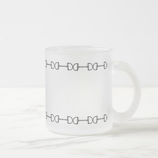 Equestrian Horse Bits Frosted Glass Coffee Mug (Right)