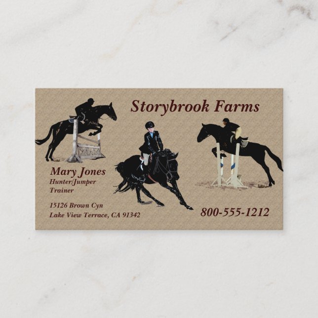 Equestrian Horse Business Cards (Front)