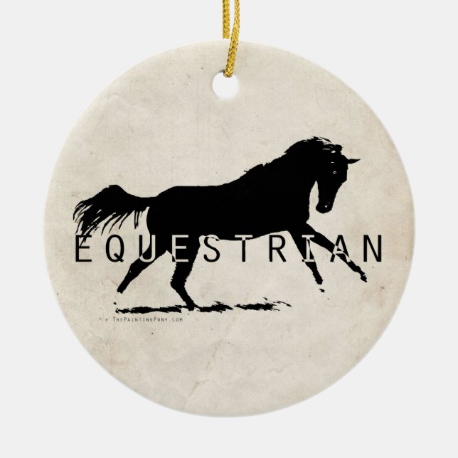 Equestrian Horse Ceramic Tree Decoration (Front)