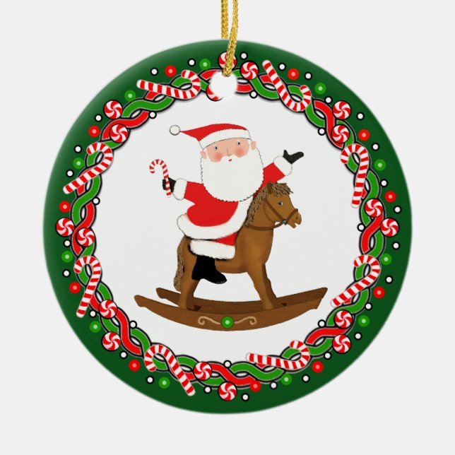 Equestrian Horse Holiday Gift Ceramic Tree Decoration (Front)
