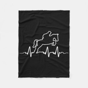 Equestrian Horse Jumping Riding Horse Lover Horseb Fleece Blanket