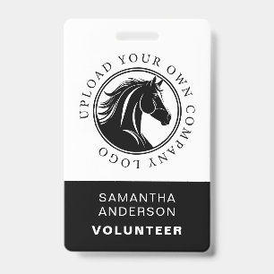 Equestrian Horse Logo Volunteer Employee QR Code ID Badge