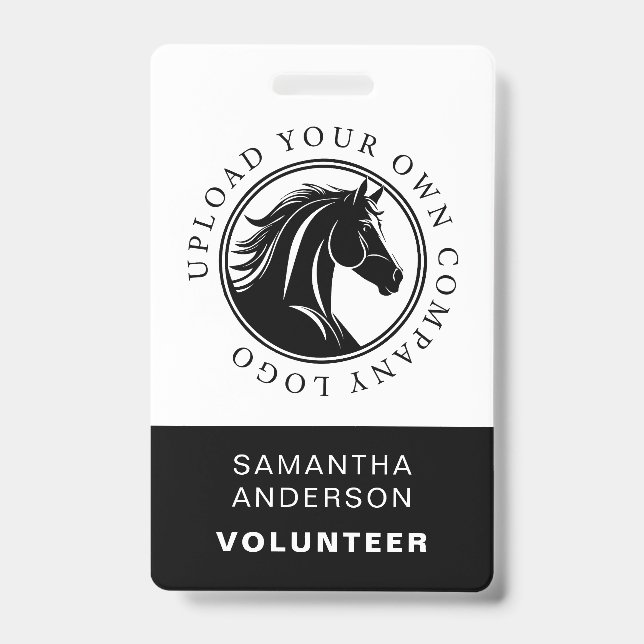 Equestrian Horse Logo Volunteer Employee QR Code ID Badge (Front)