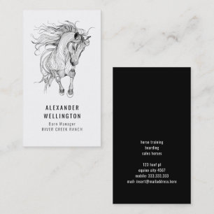 Equestrian Horse Modern Minimalist Equine Drawing Business Card