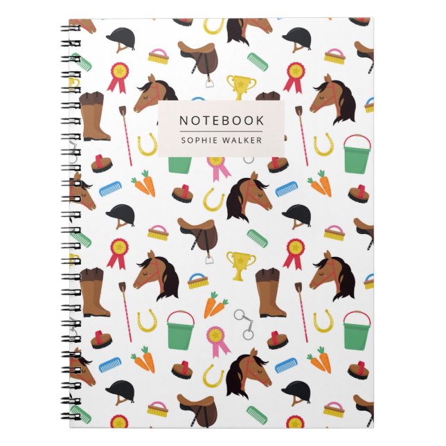 Equestrian Horse Pattern Notebook (Front)