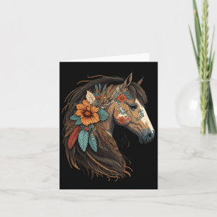 Equestrian Horse Portrait Western Cowgirl Horsebac Card