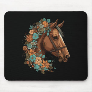 Equestrian Horse Portrait Western Cowgirl Horsebac Mouse Mat