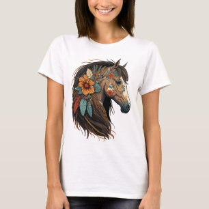 Equestrian Horse Portrait Western CowGirl Horsebac T-Shirt