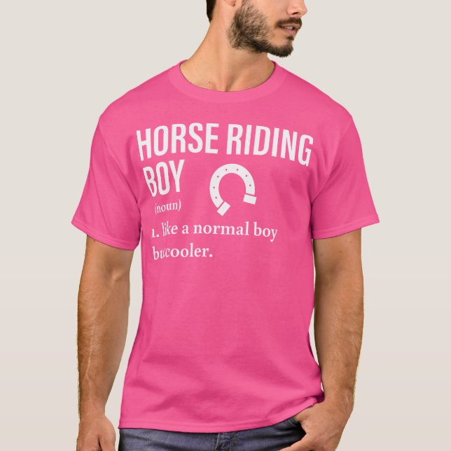 Equestrian Horse Riding Boy Noun Show Jumping Warm T-Shirt (Front)