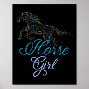 Equestrian Horse Riding Horse Girls Women Gift Ani Poster